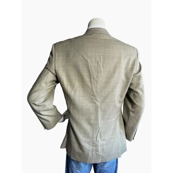 Ermenegildo Zegna x Gritti Men's 40S Blazer Windowpane Single Breasted 3 Button